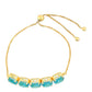 Pulsera de Plata Bañada en Oro con Cuarzo Paraiba