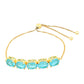Pulsera de Plata Bañada en Oro con Cuarzo Paraiba