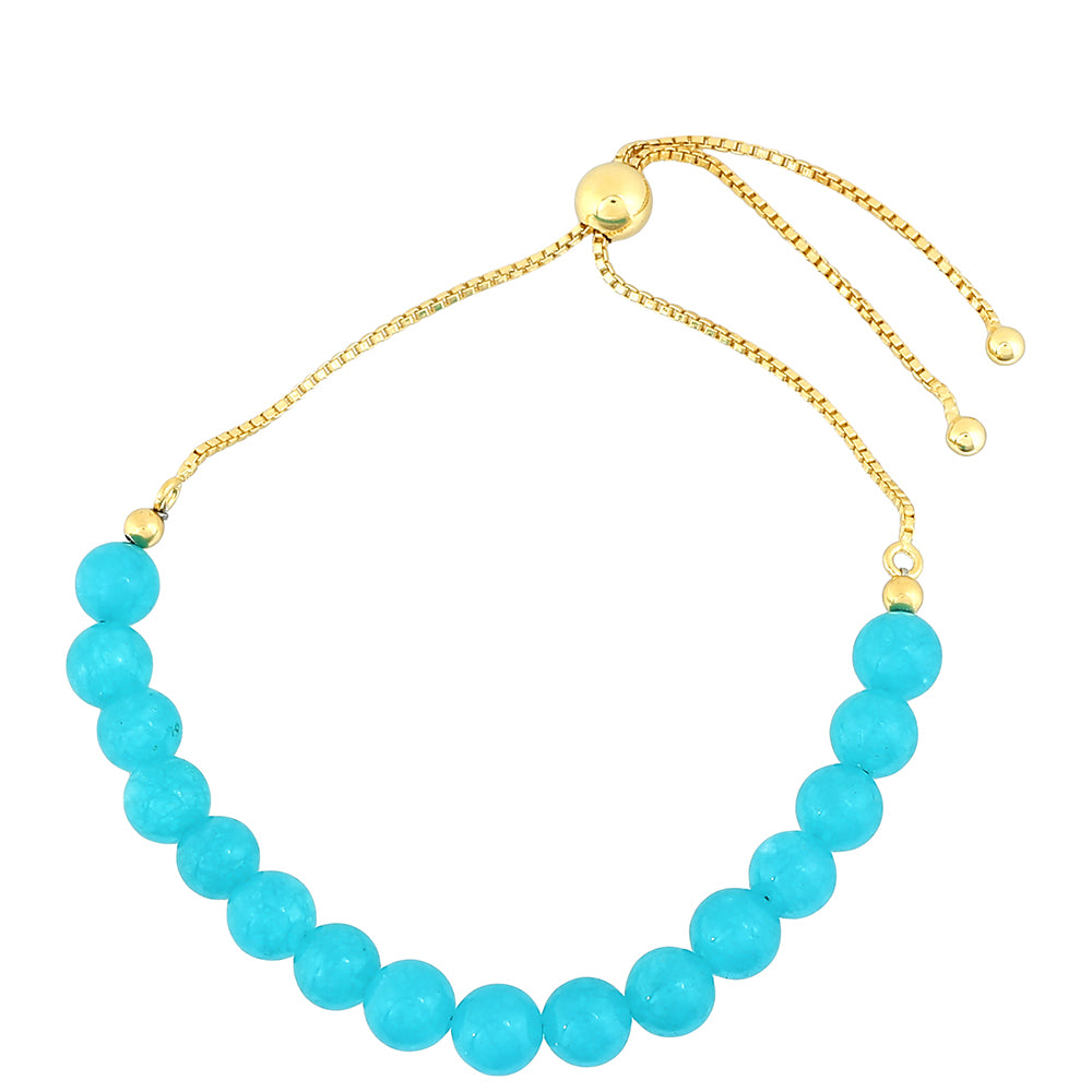 Pulsera de Plata Bañada en Oro con Cuarzo Paraiba 1 