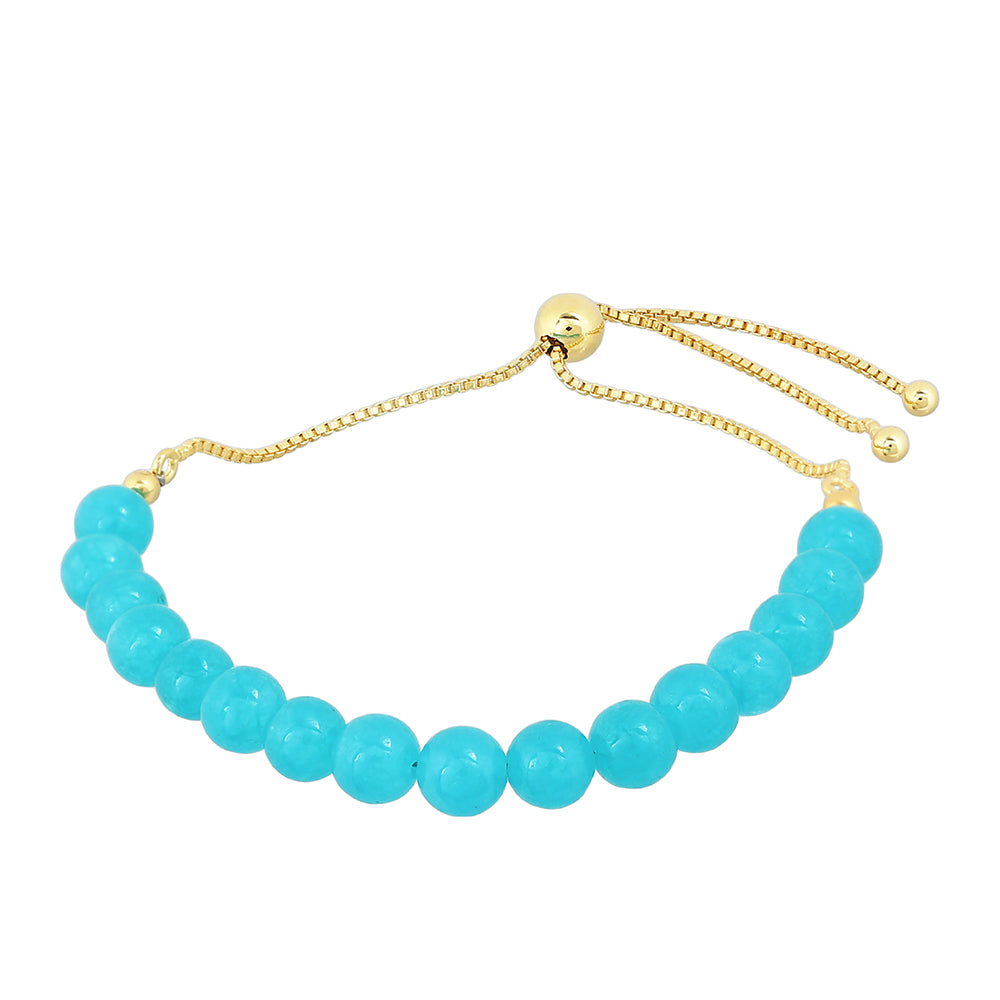 Pulsera de Plata Bañada en Oro con Cuarzo Paraiba 2 