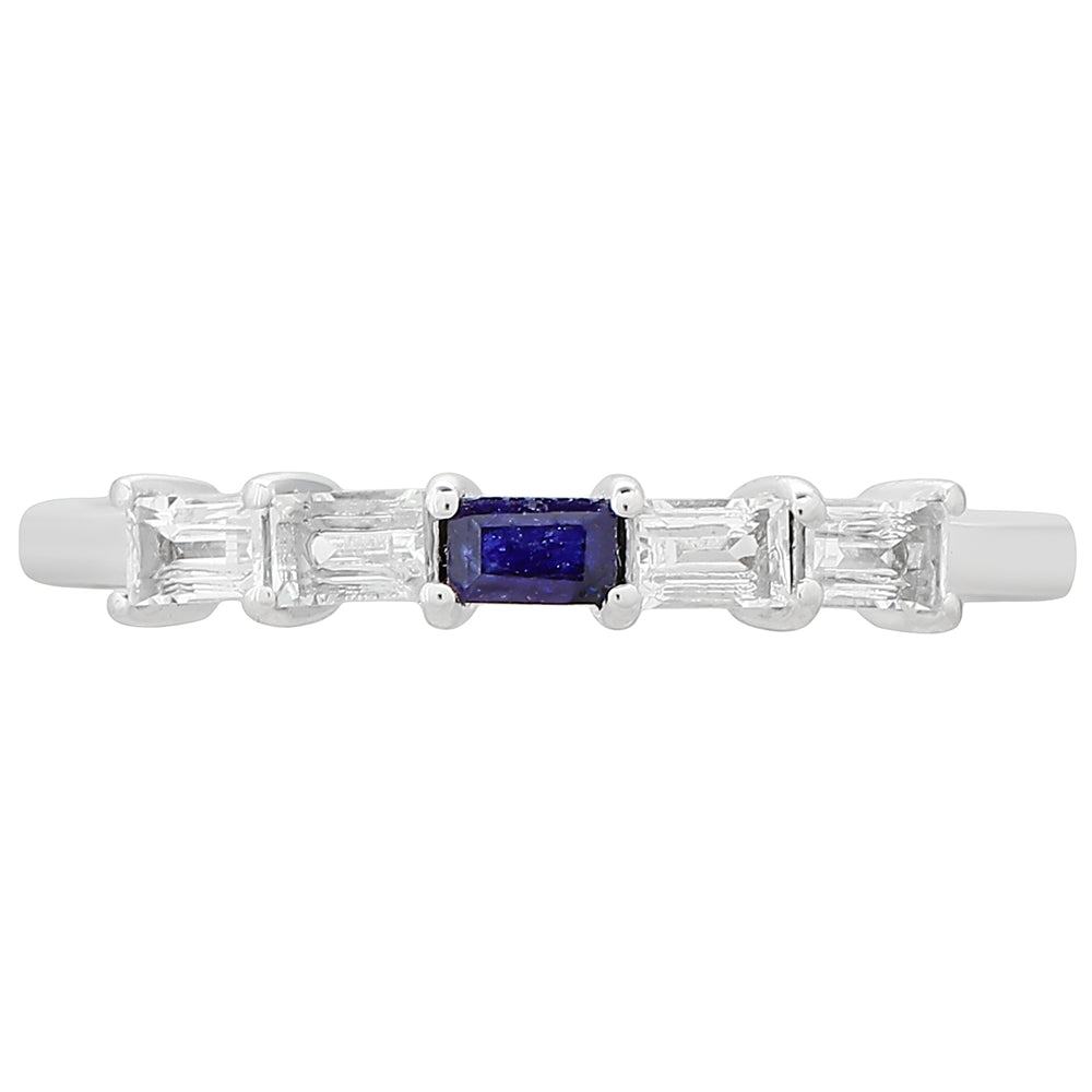 Anillo de Plata con Zafiro de Tailandia y Topacio Blanco 1 