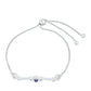 Pulsera de Plata con Zafiro de Tailandia y Topacio Blanco