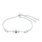 Pulsera de Plata con Zafiro de Tailandia y Topacio Blanco