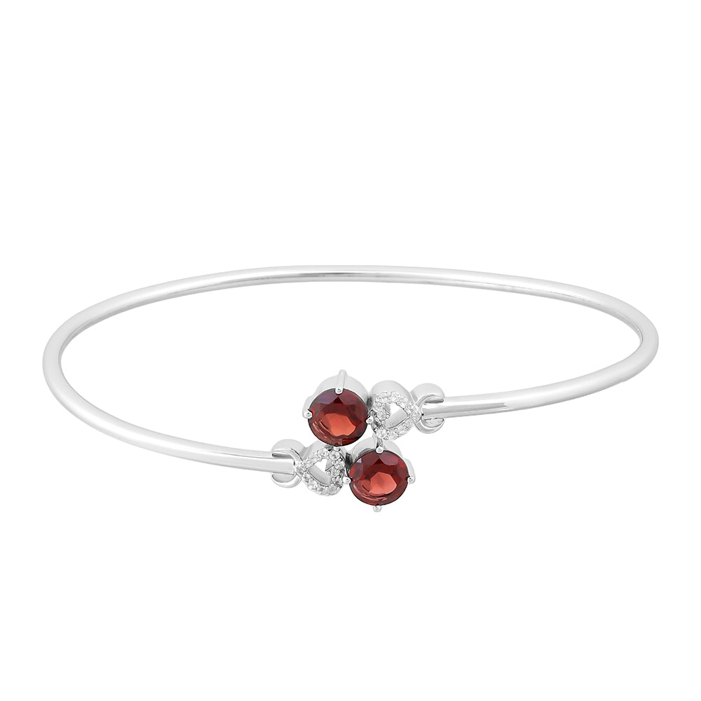 Brazalete de Plata con Granate y Topacio Blanco 1 