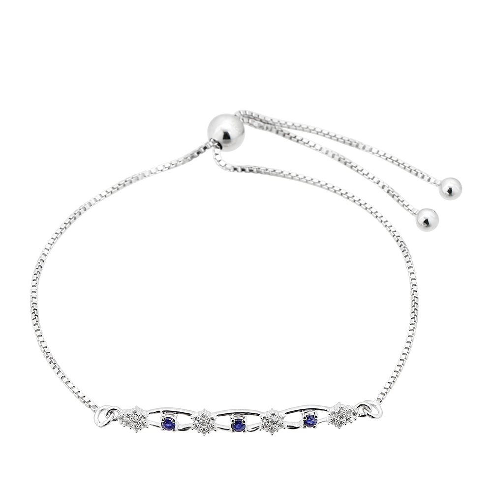 Pulsera de Plata con Zafiro de Tailandia y Topacio Blanco 2 