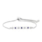 Pulsera de Plata con Zafiro de Tailandia y Topacio Blanco