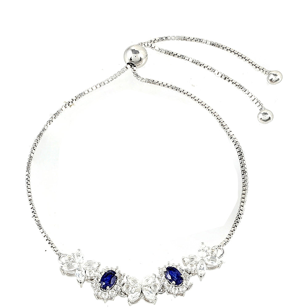 Pulsera de Plata con Zafiro de Tailandia y Topacio Blanco 1 