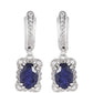 Pendientes de Plata con Zafiro de Tailandia y Topacio Blanco