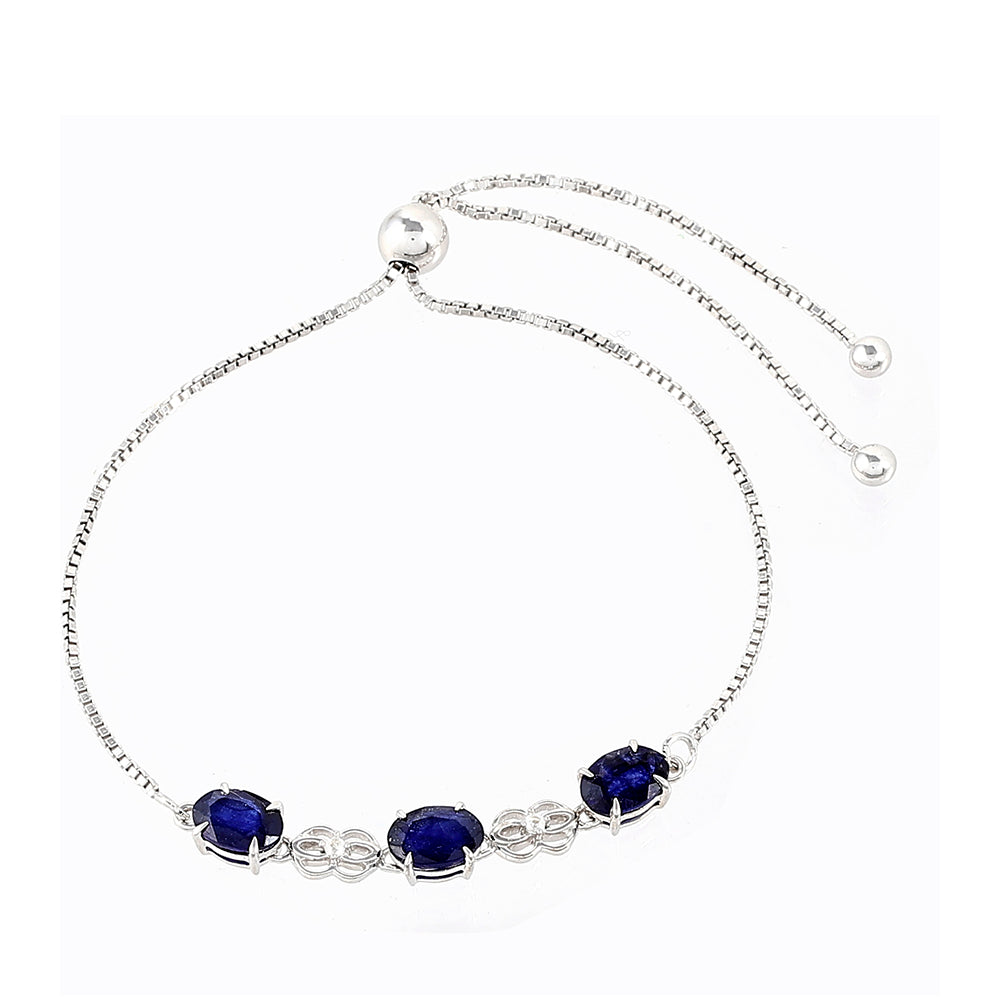 Pulsera de Plata con Zafiro de Tailandia y Topacio Blanco 2 