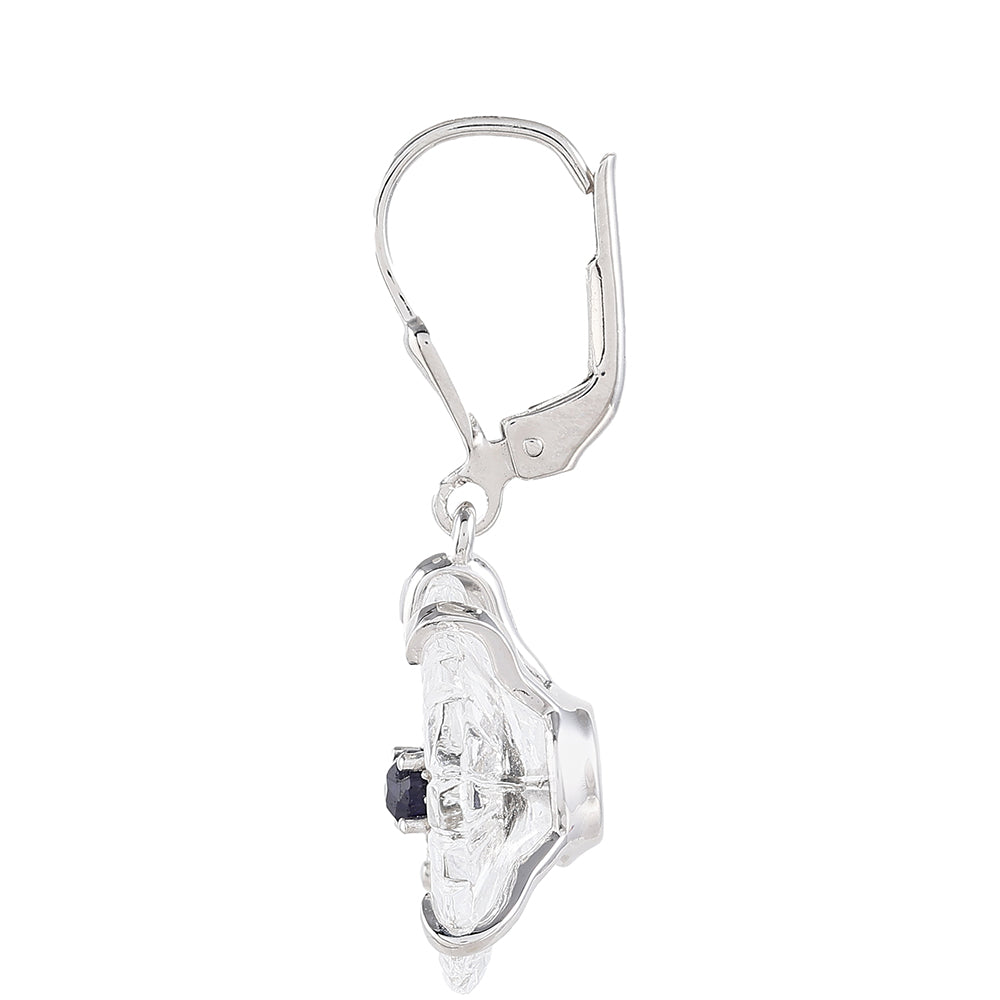 Pendientes de Plata con Zafiro de Tailandia y Cuarzo de Cristal 2 