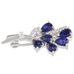 Broche de Plata con Zafiro de Tailandia y Topacio Blanco