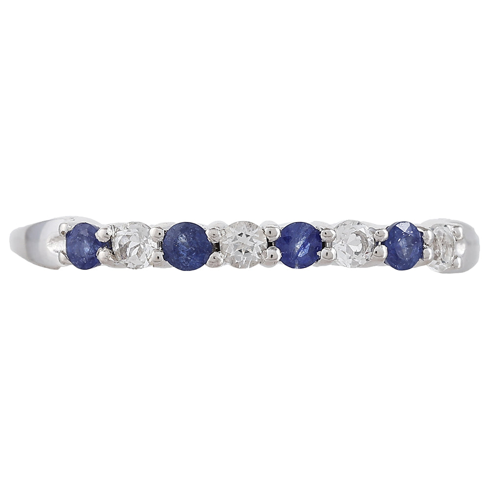 Anillo de Plata con Zafiro de Tailandia y Topacio Blanco 1 