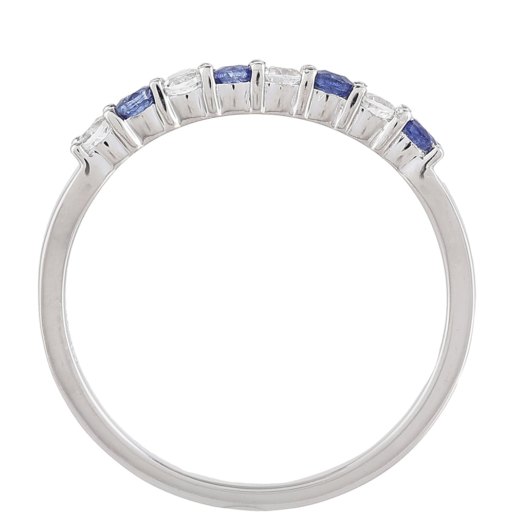 Anillo de Plata con Zafiro de Tailandia y Topacio Blanco 4 