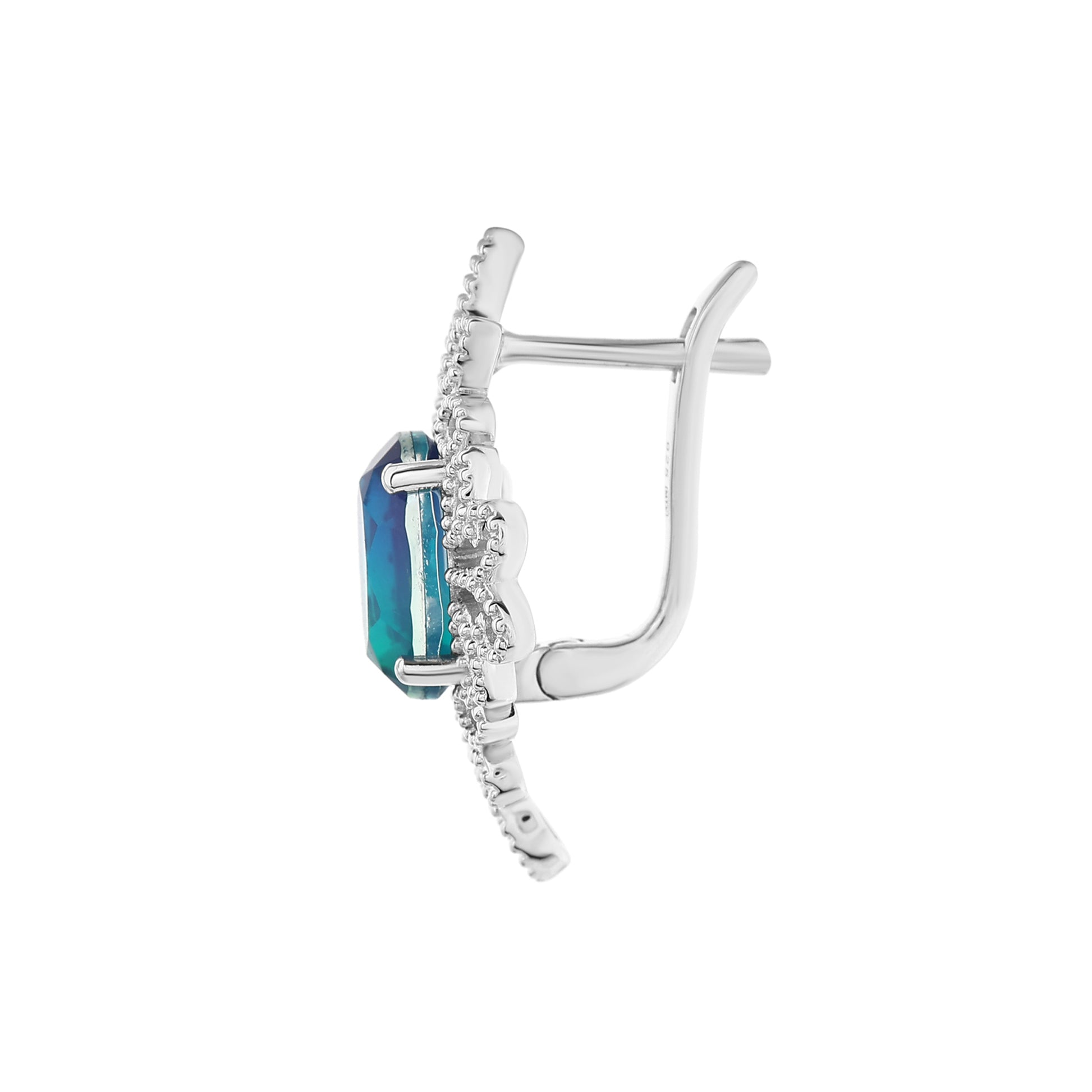 Pendientes de Plata con Cuarzo Pavo Real 3 
