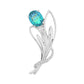 Broche de Plata con Cuarzo Pavo Real y Topacio Blanco