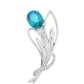 Broche de Plata con Cuarzo Pavo Real y Topacio Blanco