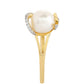 Anillo de Plata Bañada en Oro con Perla Barroca Cultivada de Agua Dulce y Topacio Blanco