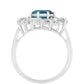 Anillo de Plata con Cuarzo Pavo Real y Topacio Blanco