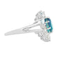 Anillo de Plata con Cuarzo Pavo Real y Topacio Blanco