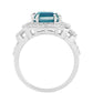 Anillo de Plata con Cuarzo Pavo Real y Topacio Blanco