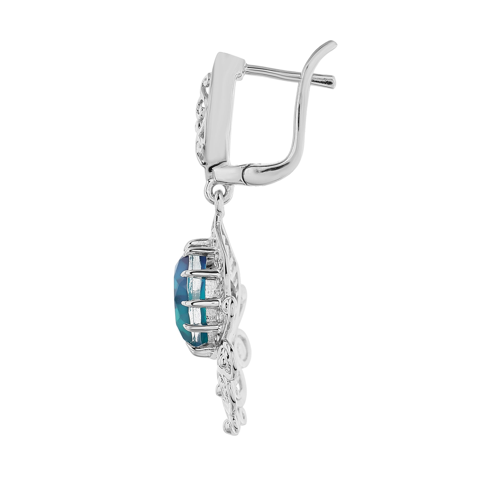 Pendientes de Plata con Cuarzo Pavo Real 3 