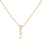 Collar de Plata Bañada en Oro con Perla Barroca Cultivada de Agua Dulce y Topacio Blanco
