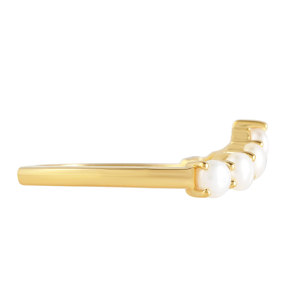 Anillo de Plata Bañada en Oro con Perla Barroca Cultivada de Agua Dulce 2 