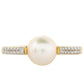 Anillo de Plata Bañada en Oro con Perla Barroca Cultivada de Agua Dulce y Topacio Blanco