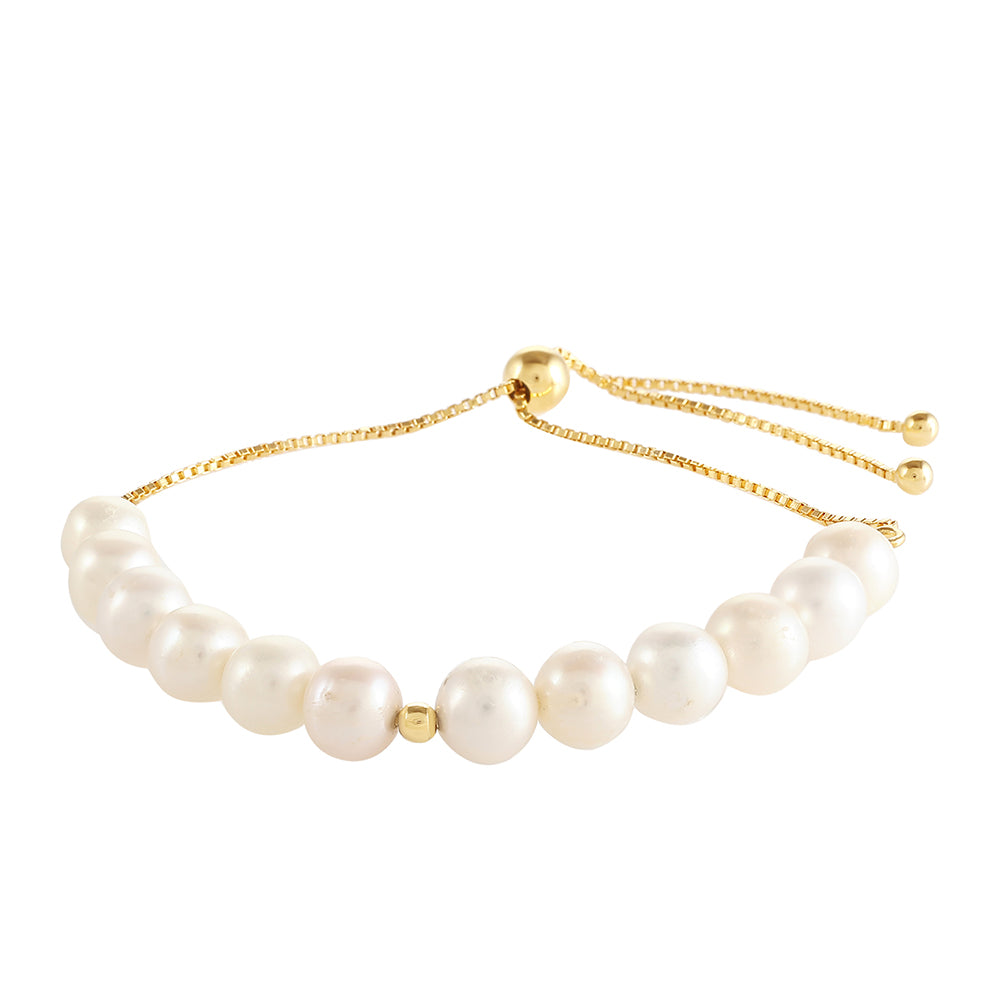 Pulsera de Plata Bañada en Oro con Perla Barroca Cultivada de Agua Dulce 2 