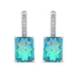 Pendientes de Plata con Cuarzo Pavo Real y Topacio Blanco