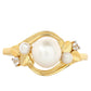 Anillo de Plata Bañada en Oro con Perla Barroca Cultivada de Agua Dulce y Topacio Blanco