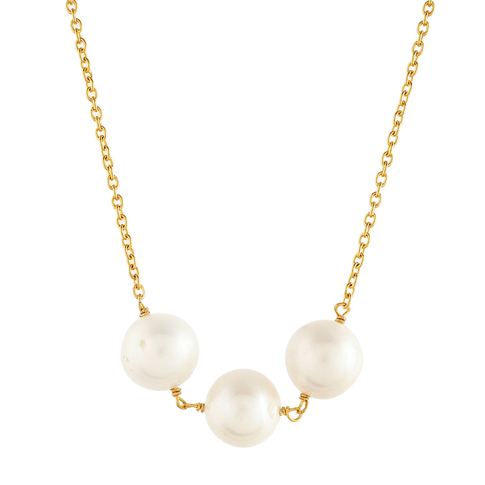 Collar de Plata Bañada en Oro con Perla Barroca Cultivada de Agua Dulce 1 