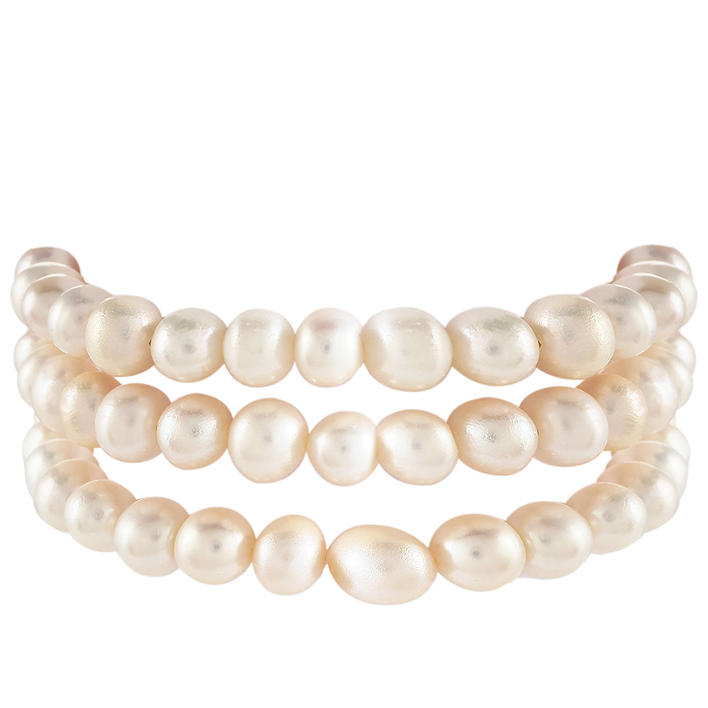 Pulsera de Plata Bañada en Oro con Perla Barroca Cultivada de Agua Dulce