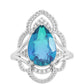 Anillo de Plata con Cuarzo Pavo Real y Topacio Blanco