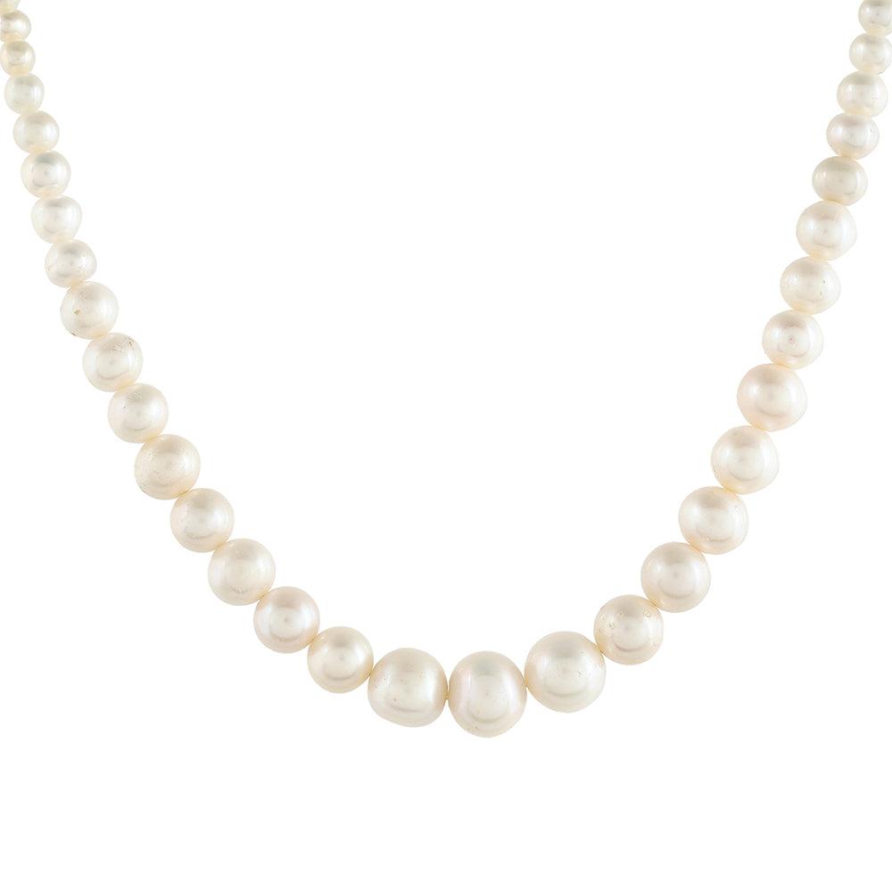 Collar de Plata Bañada en Oro con Perla Barroca Cultivada de Agua Dulce