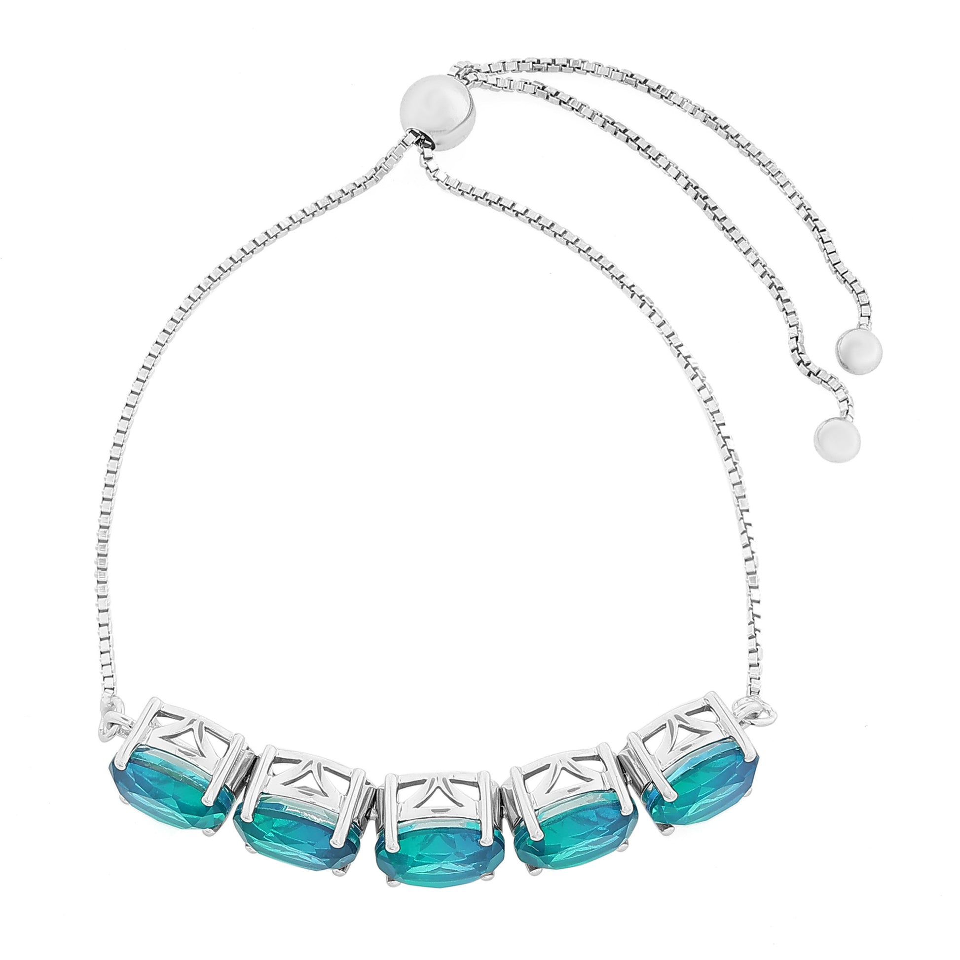 Pulsera de Plata con Cuarzo Pavo Real 3 
