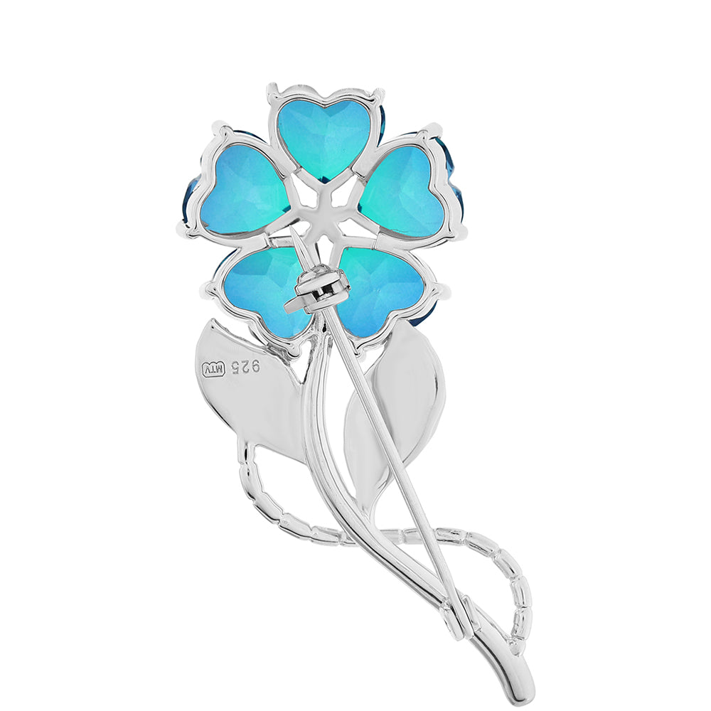 Broche de Plata con Cuarzo Pavo Real 2 