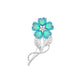 Broche de Plata con Cuarzo Pavo Real