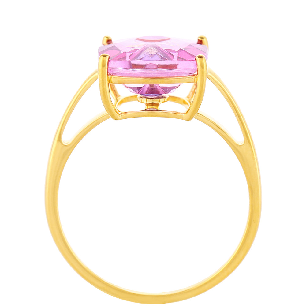 Anillo de Plata Bañada en Oro con Tanzanita y Topacio Rosa Místico 4 