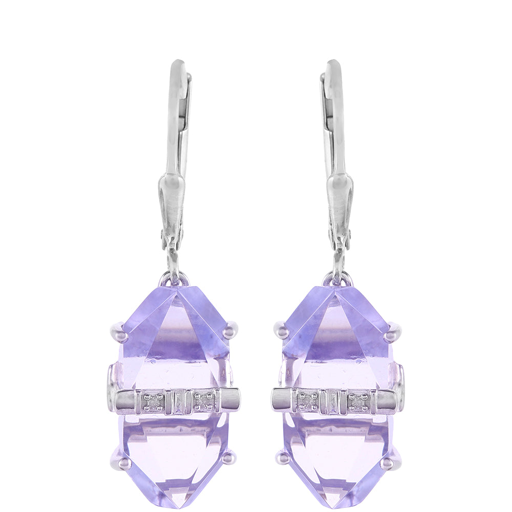 Pendientes de Plata con Tanzanita y Diamante blanco 1 