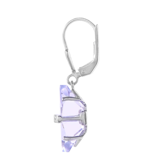 Pendientes de Plata con Tanzanita y Diamante blanco