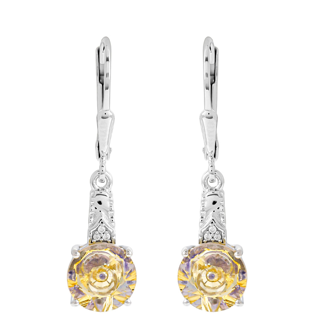 Pendientes de Plata con Tanzanita y Cuarzo Champagne 1 