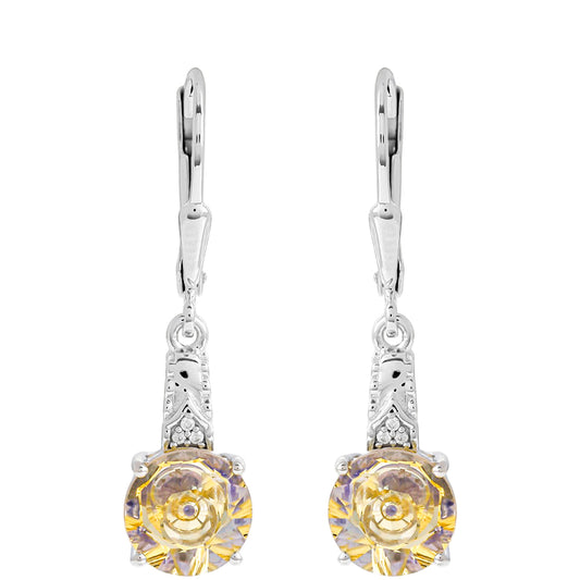 Pendientes de Plata con Tanzanita y Cuarzo Champagne