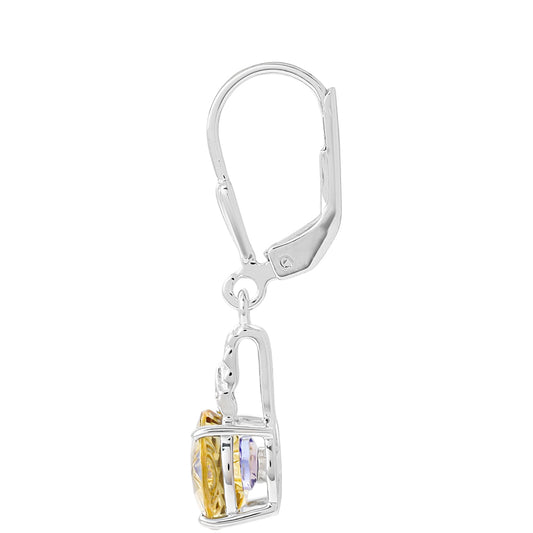 Pendientes de Plata con Tanzanita y Cuarzo Champagne