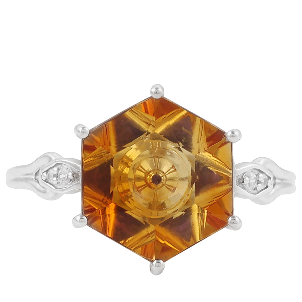 Anillo de Plata con Citrino y Amatista 1 