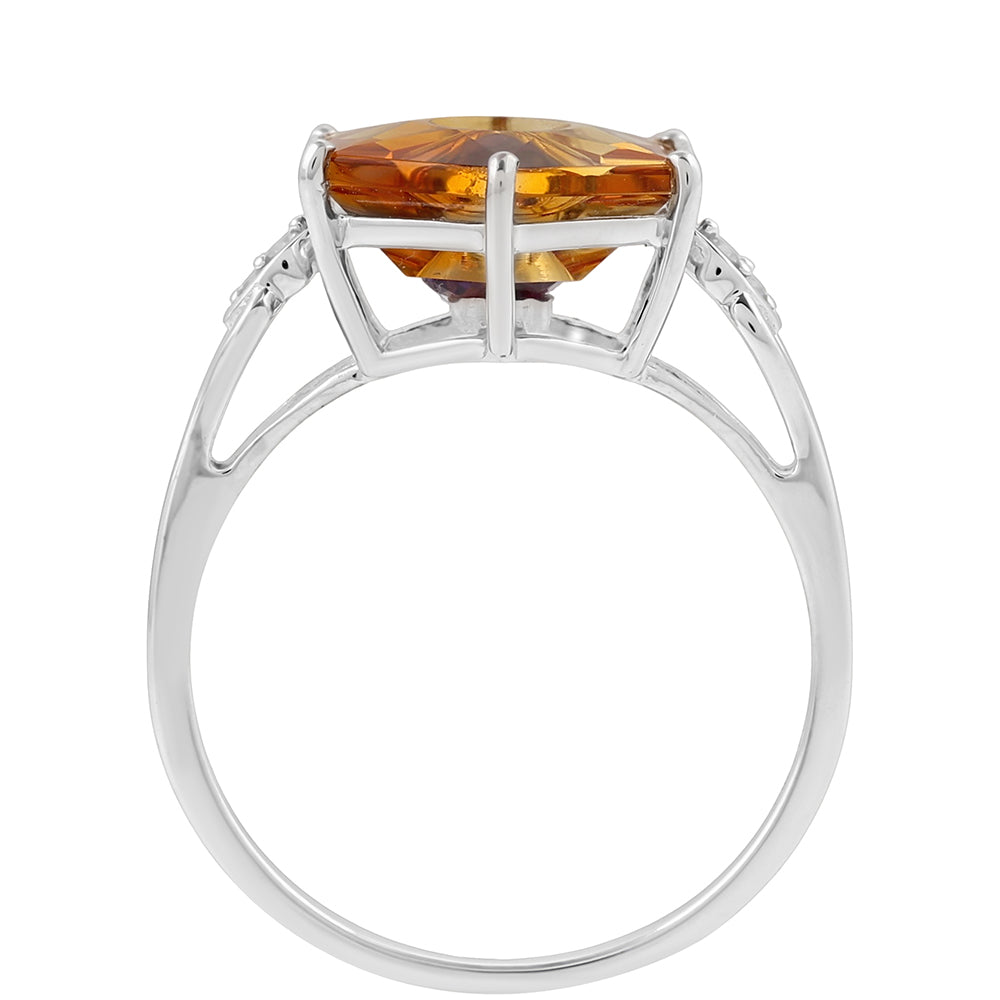 Anillo de Plata con Citrino y Amatista
