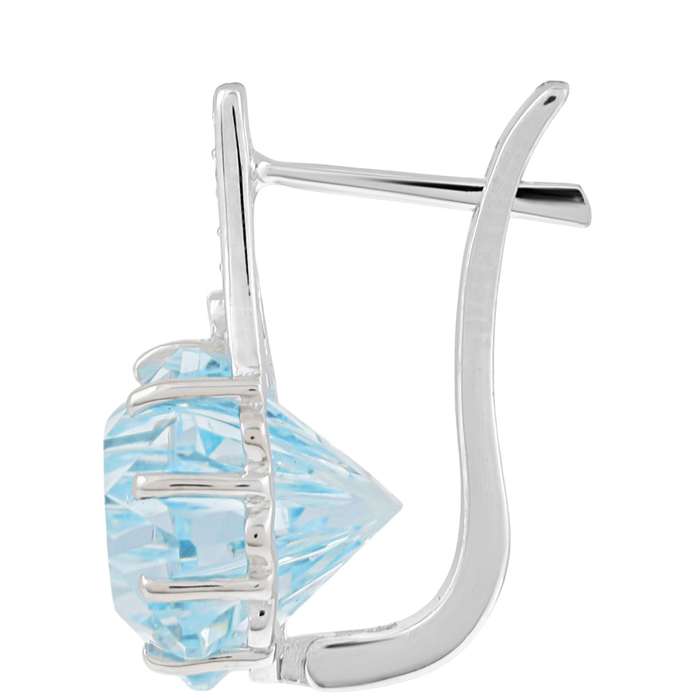 Pendientes de Plata con Topacio Azul Cielo y Zircón natural 2 