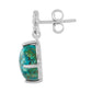 Pendientes de Plata con Crisocola y Topacio Blanco