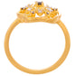 Anillo de Plata Bañada en Oro con Diamante Rojo y Diamante blanco