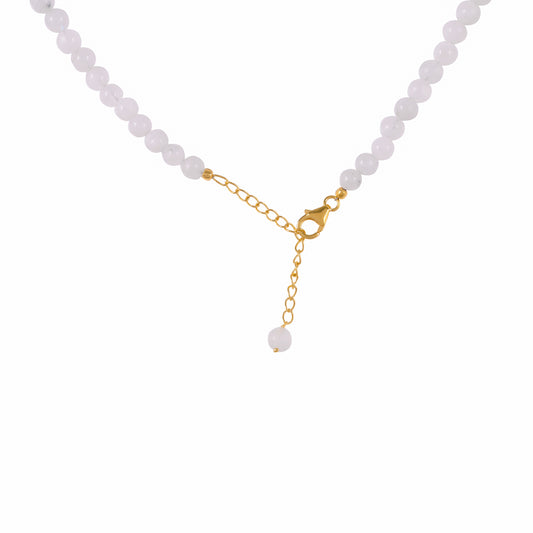 Collar de Plata Bañada en Oro con Piedra Lunar Arco Iris